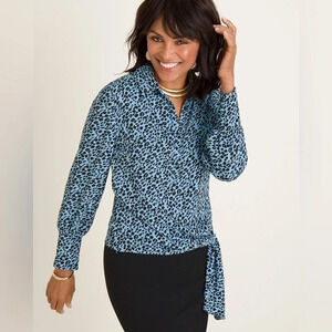 Chico’s • Animal-Print Side-Tie Shirt